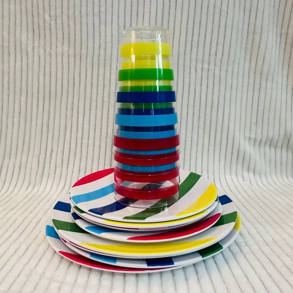 Target Summer 2011 Vibrant Striped Melamine Plates and Tumblers with placemats